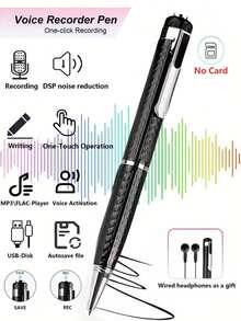 Professional High-Definition Voice Recorder - Portable Long Battery Life 180mAh Battery Noise Reduction Design Suitable For Business Use (Memory Card Required) - None - View 2