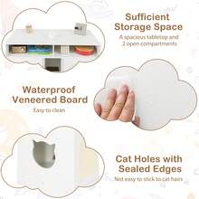 43 Inches Cat Litter Box Enclosure With Storage And Double Rooms - B - View 10