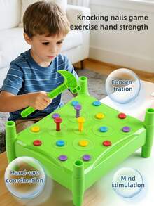 Toddler Hammer Peg Toy, Color Sorting Pound Peg Educational Game, Early Learning Kids Interactive Gift - 彩色 - 查看 3