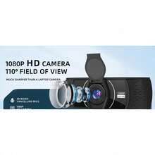 1080P 全高清 30FPS USB 網路攝影機，附降噪麥克風、自動光線校正、隱私遮蓋、廣角鏡頭，即插即用電腦攝影機，適用於 PC 筆記型電腦、Zoom、Teams、線上課程、直播與視訊會議 - 查看 8