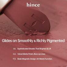 Hince 絲絨觸感霧面口紅 - 自然光澤感唇色，打造優雅光彩，輕盈奶油質地，完美強化原生唇色，呈現無瑕絲絨霧面妝效 - M001 ALLURE - 查看 3