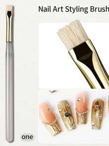 1 Stück Multifunktionaler gestreifter Liner-Pinsel, Acryl-Nagelkunst-Pinsel, professionelles Nagelkunst-Werkzeug, geeignet für Acryl-Applikation, 3D-Schnitzerei, Nagelkunst-Design-Malerei, DIY-Werkzeug - Verschiedenfarbig - Übersicht 5