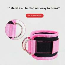 Ankle Straps With Double D-Ring For Gym Workouts Glutes Legs Strength Training Fitness Pink Black Nylon Weight Equipment Weighted Belt Support Sports Safety Abductors - Black - View 5