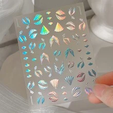 梦幻果冻美甲贴纸，全息美人鱼尾巴3D立体优雅美甲装饰 - 淺藍色 - 查看 7