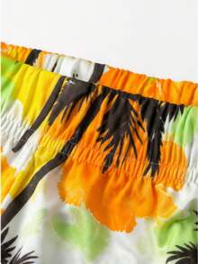 2pcs/Set Pakaian Kasual Liburan Anak Laki-laki, Kaos Lengan Pendek Leher Bulat Motif Huruf California dan Celana Pendek Longgar yang Nyaman, Musim Semi/Panas - Putih - View 5