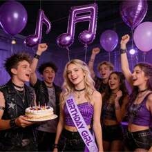 2pcs Purple Witch Hunter Girl Group Music Theme K-POP Birthday Decoration Headbands, Lightning Pattern Theme Party Decor (Suitable For Fans), Singer Dance Party Headbands, Suitable For Birthday, Graduation, Bachelorette Party And Other Occasions - Style 1 - View 8