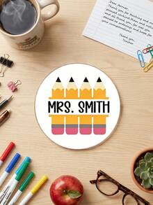 1pc Personalized Teacher Coaster Gift,Custom Text,End Of Year Gift, Teacher Coaster, Personalized, Christmas Teacher Gift, Teacher Appreciation Gift - Multicolor - View 21