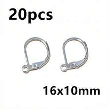 20 piezas Ganchos y clips de pendientes de acero inoxidable hechos a mano, accesorios para hacer joyas DIY, alambres para orejas - ganchos para pendientes - Ver 13