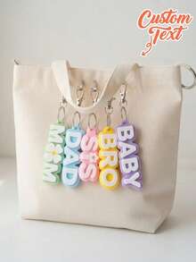 Personalized Acrylic Letter Keychain Bag Charm Custom Pendant, Suitable For Birthday, Holiday/Vacation/Travel/Stadium/Sports/Climbing, Business/Commute/Work/Office And Other Occasions. - Multicolor - View 3