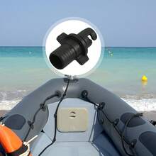 Inflatable Kayak Air Valve Adapter Universal Air Pump Connector Inflation Accessory For Canoe Rubber Boat Sup Board Inflatable Water Sports Equipment Inflate Deflate Replacement Fitting - Black - View 4