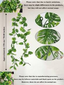 3 Pieces / 1 Piece Realistic Turtle-Shell-Like Vine Leaves, High-Quality Monterey Vine Leaves - Realistic Artificial Plants, Suitable For Home Decoration, Valentine's Day, Thanksgiving Decoration, And Very Suitable For Indoor And Outdoor Use. - Multicolor - View 8