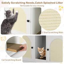 43 Inches Cat Litter Box Enclosure With Storage And Double Rooms - B - View 8