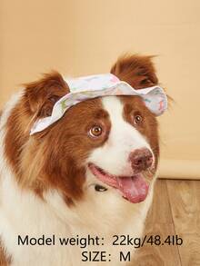 1pc Cute Windproof Sun Protection Hat, Polyester Fiber Material, Ear-Exposed Design, Anti-Hair Loss Adjustable, Suitable For Small Pet Dogs To Wear Outdoors All Year Round - Multicolor - View 2
