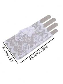 Women's Wedding Gloves Half-Finger Design Suitable For Short Dance Performances Highly Decorative Open-Finger, Suitable For Daily Decorative Gloves Fashionable Breathable - A - View 6