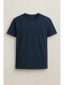 Original HPC POLO T-Shirt With Round Neck And Short Sleeves – Themed Graphic Design "HPC: Retro Typography Houston" – 100% Cotton - 藏蓝色 - 查看 5
