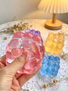 Colorful Transparent Jelly Hand Training Tool, Bubble Cluster TPR Soft Rubber Hand Exerciser, Stress Relief And Grip Strength Enhancement Gadget - Multicolor - View 1