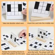 Juego de mesa de batalla de rompecabezas en blanco y negro, juego de mesa familiar para 2 jugadores, interacción entre padres e hijos, adecuado para reuniones familiares de Halloween y Navidad - Blanco y Negro - Ver 5