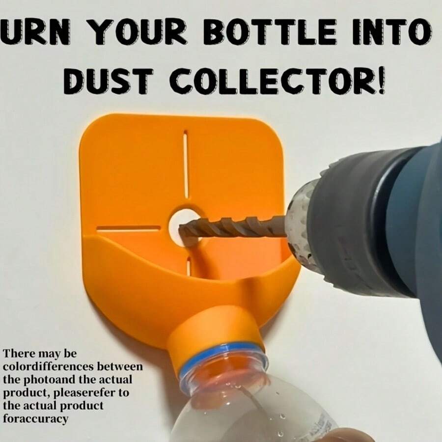 CINEYO Universal Dust Collector - Cordless Hand-Held Attachment With Extendable Nozzle Adapter | Reusable Plastic Dust Collector, Suitable For Furniture Refinishing And DIY Drilling (Fits Most Drills, Easy To Clean Design) - Orange Color - View 1