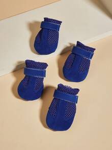 Sepatu Kasual Musim Panas untuk Hewan Peliharaan, Sepatu Dalam Ruangan Berbahan Jala, Bernapas, Nyaman, dan Sol Lembut untuk Teddy Bichon - Biru - View 4