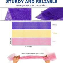 3pcs African Bath Sponge Long Mesh Bath Sponge Exfoliating Shower Body Scrubber Back Scrubbing Skin Smoothing, Perfect For Daily Use - View 6