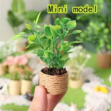 Miniature Orange Tree Green Plant Decoration, Dollhouse Mini Realistic Potted Plant, 1:12 Scale Miniature Model, Miniature Scene Prop, Photography Prop, Furniture Decor, Realistic Potted Plant - Multicolor - View 4