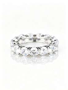 ConiiW High Quality 925 Sterling Silver Moissanite Ring, Unisex, Suitable For Wedding, Banquet And Gift - White - View 3