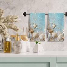 1pc/2pcs/4pcs Coastal Style Kitchen & Bathroom Towels, Vibrant Starfish & Beach Print, Ultra Soft, Highly Absorbent & Quick Drying, Machine Washable, Suitable For Kitchen & Dining Room Decor Hand Towels - Multicolor - View 10