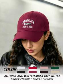 1pc Unisex Printed "PERFECTLYIMPERFECT" Washed Baseball Cap, Outdoor Lightweight Breathable Adjustable Sun Protection Snapback Hat Suitable For Spring, Autumn, Travel, Hiking, Cycling - Print - View 17