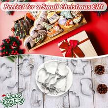 Cortadores de galletas de Navidad, juego de 15 cortadores de galletas de invierno, de acero inoxidable, para hornear con copos de nieve, guante de invierno, mueco de nieve, estrella para fiestas de - Cortadores de galletas de Navidad - Ver 5