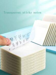 1pc/5pcs Colorful Transparent Sticky Notes – 3 Styles, Multiple Sizes, Transparent Waterproof Self-Adhesive Sticky Notes, Suitable For Books, Waterproof Notebooks, Memo Pads, Etc. - A - View 1