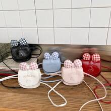 Plaid Bow Cat Flap Bag, Cute Fashion Mini Saddle Bag, Stylish Crossbody Bag, Coin Purse, Phone Bag And Crossbody Bag - Multicolor - View 5