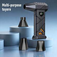 Powerful Turbo Fan, Portable Leaf Blower And Snow Blower, Ultra-Strong Turbo Fan, Brushless Motor Turbo Fan, Type-C Rechargeable Battery With Long Battery Life, Equipped With 3 Nozzles, Built-In 2 X 3000mAh Lithium Batteries, Suitable For Dust Removal And BBQ Charcoal Use, High Power Mode For Home Computer Case, Keyboard, Car Windshield, Leaf Blowing, Snow Removal, Etc., Must-Have For Car Owners - Powerful Turbo Fan [including the Main Unit and 3 Nozzles] - View 3