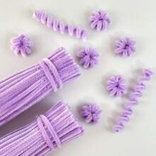 312 Peças Conjunto de Limpadores de Tubo Rosa e Roxo Lírio, Kit de Material de Flor em Lote, Hastes de Chenille Grossas e Fofas Kit de Fabricação de Flores, Suprimentos de Arte & Artesanato, Kit de Buquê de Flores DIY, Ideal para Decorações de Natal, Entusiastas de DIY, Presentes do Dia das Mães - 312 peças - Visão 7