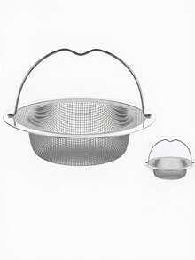 1pc/2pcs/3pcs Stainless Steel Sink Strainer With Handle, Durable Rust-Proof Mesh Filter, Easy To Clean Kitchen Sink Basket And Drain Protector, Anti-Clogging Food Debris Collector - Sink Filter - View 1