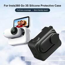 適用於 Insta360 GO 3S PULUZ 相機充電盒矽膠保護套，附鏡頭蓋與掛繩，運動相機配件 (黑色) - 查看 2