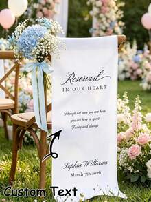 Personalized Wedding Chair Signs, Reserved Banners For Loved Ones, Memorial Signs, Ceremony Tribute, Wedding Aisle Decor, Rustic Style Decor - Multicolor - View 3