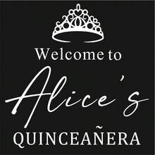 Personalized 15th Birthday Welcome Sign Sticker, Princess Crown Design 15th Birthday Party Sign, Custom Girl Name, Waterproof Removable Sticker, Suitable For Mirror, Acrylic, Wall, Party Decoration - Multicolor 1 - View 6