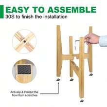 Adjustable Bamboo Wooden Plant Stand Plant And Flower Pot Base Holder Natural - UK-g049201 - View 7