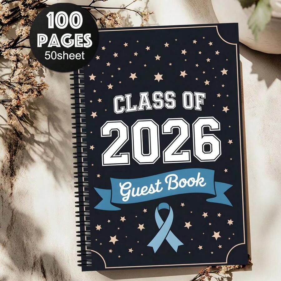 1pc Aesthetic Graduation Guest Book, Campus Life Memory Keepsake, Graduation Party & Ceremony Witness Gift, Includes Blessings & Guest Messages Sign-In Book, Graduation Gift For Classmates, Alumni And Friends, Graduation Season Commemorative Gift - J - View 1