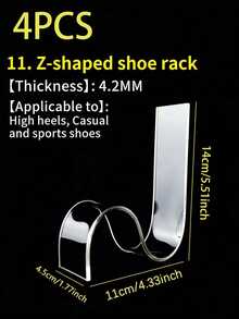 1 pieza Soporte de exhibición de tacón alto y zapatillas en forma de L de acrílico transparente, estante de zapatos moderno para organización del hogar, tienda minorista y escaparate - transparente - Ver 8