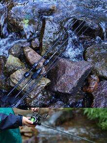 SOUGAYILANG Ultra-Light Carbon Fiber Trout Rod, Suitable For Sunfish/Bass - Solid Tip & Ceramic Guides 1-7g Lure Weight RF Action, High-Strength Reel Seat - Sensitive For Beginners & Stream Anglers, Enjoy Fishing Fun - Black - View 11