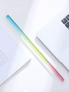 1 pieza Cubo de regla colorido, herramienta de dibujo y medición geométrica de plástico para estudiantes, aprendizaje de matemáticas y artículos de papelería escolar - Regla de color - Ver 13