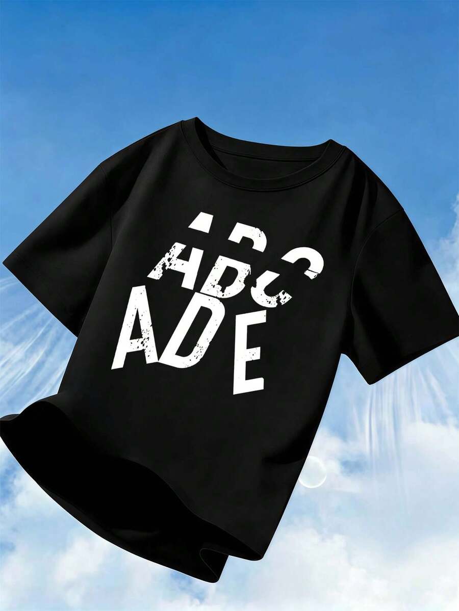 M En's Casual Graphic Print T-S HIR T. Quality Fabric, Relaxed Fit, Hip-Hop Street Style, Comfortable, High-Impact Print. - Black - View 1