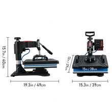 Heat Press, 5-In-1 Heat Press Machine 12x15, Precise Digital Temperature Control, Clamshell Sublimation Transfer Printer, Fast Heating, Vinyl Heat Press For Mugs, Cups, T-Shirt Plates, 900W - 查看 11