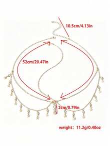 1pc - Multi-Layer Shiny Tassel Hair Accessory, Bohemian Style, Beach Inspired Vintage Hair Chain - Multicolor - View 10