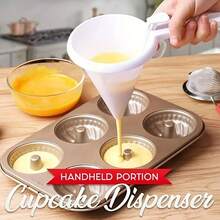 1/2Pcs Dispensador de Masa Manual para Hornear - Vertedor de Plástico para Panqueques & Cupcakes, Dispensador de Chocolate Ajustable, Herramienta Multifuncional de Horneado Doméstico con Soporte - Ideal para Restaurante, Camión de Comida, Herramientas de Decoración de Pasteles de Panadería - Eid Al-Adha Mubarak - Blanco - Ver 8