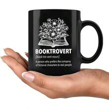 Booktrovert Book Lover Gifts Definition Mug Lectores de libros Regalos Divertida Taza de cermica Novedad Vaso de 11 oz Color Negro - Negro - Ver 8