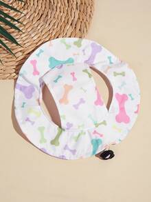 1pc Cute Windproof Sun Protection Hat, Polyester Fiber Material, Ear-Exposed Design, Anti-Hair Loss Adjustable, Suitable For Small Pet Dogs To Wear Outdoors All Year Round - Multicolor - View 4