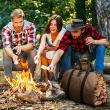 Wood Fire Logs Carrying Handbag, Wood Fire Support, Extremely Large And Durable, Most Suitable For Fireplaces, Wood Stoves, Firewood, Logs, Camping, Landscape Beautification - A - View 1