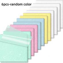 6 Packs (300 Sheets Total) Transparent Sticky Notes, Suitable For Office And School Supplies, Frosted Glitter Glass Adhesive Pages, 3x3 Grid Design, Suitable For Bulletin Boards, Planners, Journals - Transparent Paper Sticky Notes - one-size - View 9
